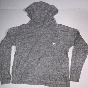 Victoria Secret PINK Small Lightweight Heather Gray 1 Pocket Hoodie Pullover (K)